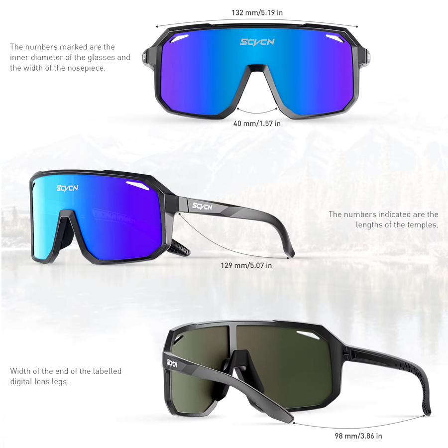 SCVCN Sportsonnenbrille, Herren, Vollrand, weiß, Kunststoff - Bild 4