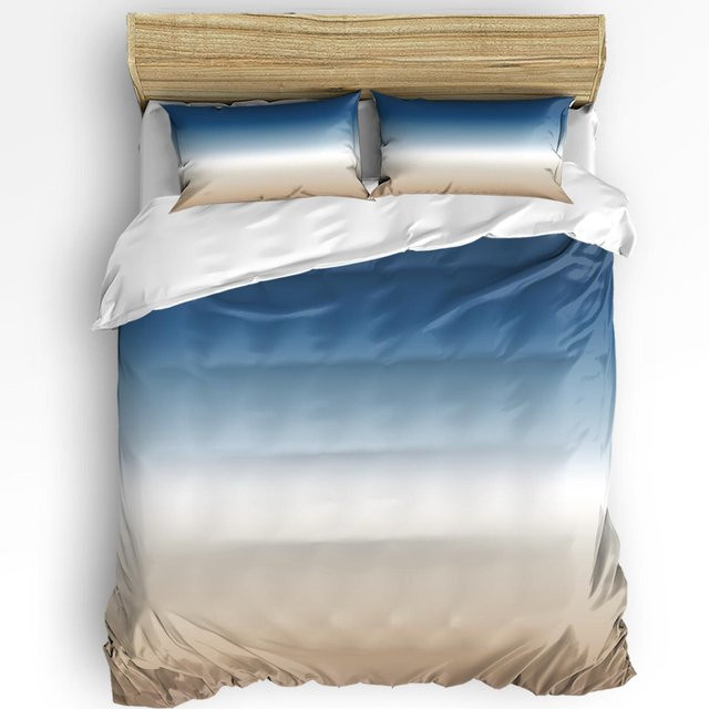 JMG Household Supplies Bettwäsche-Set aus Mikrofaser mit Verlauf in Grau und Blau, bestehend aus 1 Bettbezug und 2 Kissenbezügen, B/H: 140 x 200 cm - Bild 1