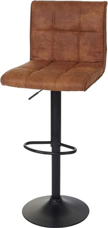 PROREGAL Barhocker höhenverstellbar mit Lehne in Hellbraun, gepolsterter Tresenhocker im Vintage-Design aus Wildlederimitat, Sitzhöhe: 64-85 cm