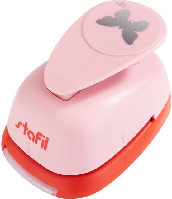 Stafil Motivlocher Schmetterling in Pink aus Kunststoff und Metall mit 3,3 cm Durchmesser - Bild 1