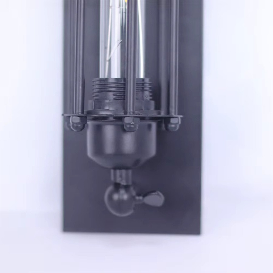 JOYINLED Retro Industriestil Wandlampe aus Schmiedeeisen in Schwarz mit transparentem Glas für Bar, Restaurant und Flur - Bild 1