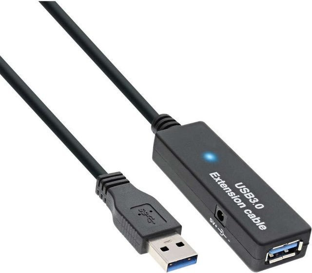 InLine USB 3.0 Aktiv-Verlängerung Stecker A auf Buchse A Schwarz 15m - Bild 1