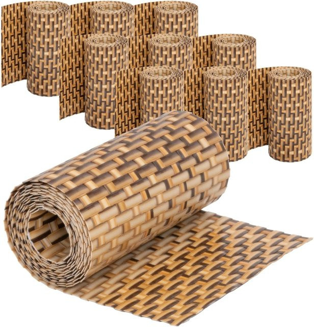 Jardinion Sichtschutzstreifen Hellbraun Blickdicht, 10 Stück, B/H: 19 x 250 cm, Dicke: 2,4 mm - Bild 1