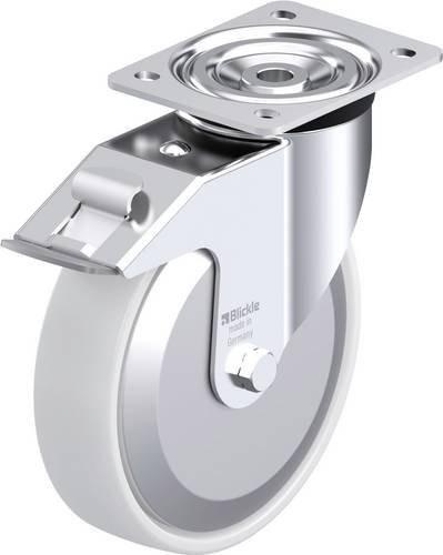 Blickle L-PO 200XR-FI-FA Stahlblech-Lenkrolle aus verzinktem Stahl mit Rad-Durchmesser 200 mm und einer Tragfähigkeit von 400 kg - Bild 1