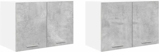 vidaXL Hängeschrank mit Tür Set aus 2 Stück in Betongrau und Weiß, B/T/H: 60 x 31 x 40 cm - Bild 1