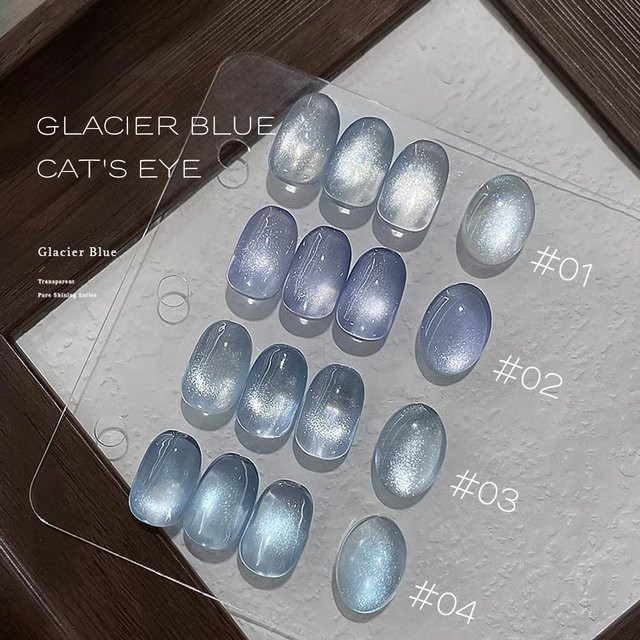 MIANEL Glacier Blue Crystal Cat Eye Gel, 12 ml, Schimmernd - Bild 1