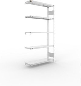 META Steckregal CLIP S3 150 LR verzinkt mit 5 Böden, Farbe: Silber, B/T/H: 200 x 100 x 30 cm - Bild 1