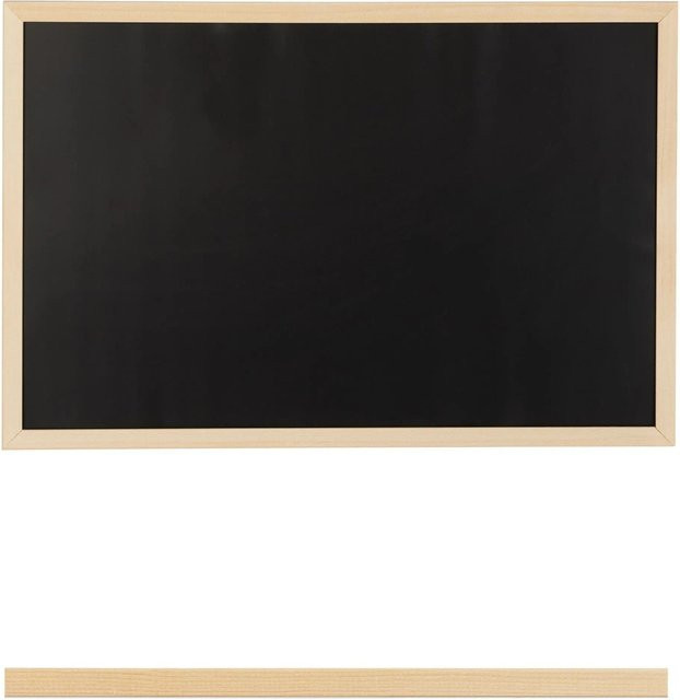 Relaxdays Kreidetafel mit Kiefernholzrahmen in Schwarz, B: 40 cm, H: 60 cm - Bild 1