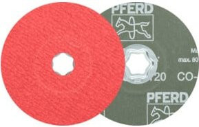 PFERD TOOLS COMBICLICK Keramikkorn Fiberscheibe CO-COOL120 in Rot für Edelstahl, Durchmesser: 125 mm - Bild 1