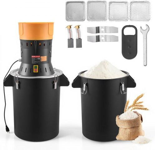 VEVOR Elektrische Getreidemühle 600 W mit 53 l Fassungsvermögen, Gewürzmühle in Schwarz für Getreide, Gewürze, Müsli, Kaffee und Mais, H x B x T: 88,0 x 50,0 x 38,5 cm - Bild 1
