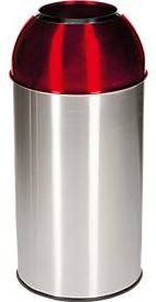 Abfallsammler Orgavente von Probbax aus Edelstahl in Rot, Volumen 40 l, rund, Durchmesser: 38 cm, Höhe: 74 cm - Bild 1