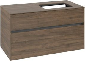 V&B Waschtischunterschrank Collaro in Arizona Oak mit Waschbeckenanschluss rechts, B/T/H: 100 x 54,8 x 50 cm - Bild 1