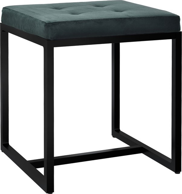 CLP Sitzhocker Barci Moderner Polsterhocker mit schwarzem pulverbeschichtetem Eisengestell - Bild 1