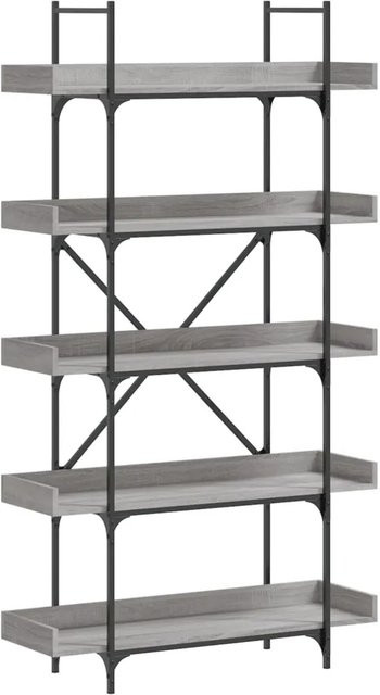 vidaXL Bücherregal mit 5 Böden in Grau im Industrial Design, B/T/H: 100 x 33 x 180,5 cm - Bild 1