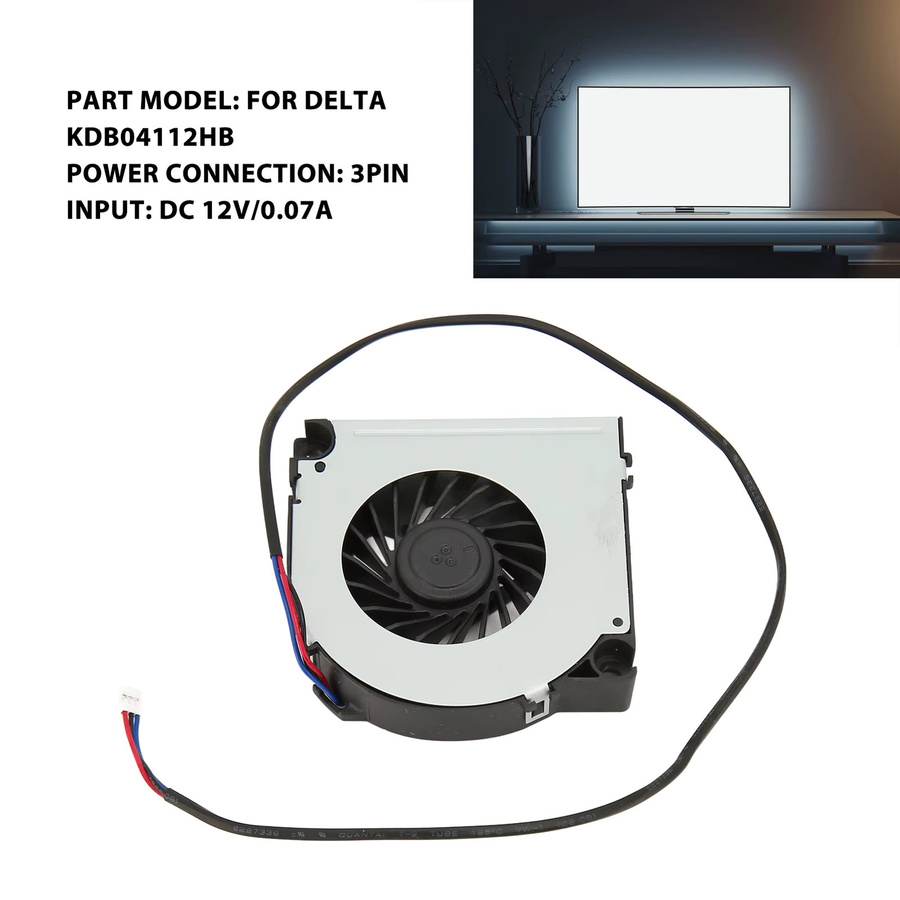 Delta CPU-Lüfter KDB04112HB in Schwarz, 12 V, 0,07 A, 3-polig, aus Aluminiumlegierung und ABS - Bild 5