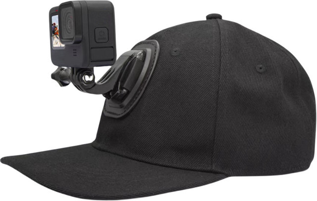 Verstellbare Canvas-Sonnenhutkappe in Schwarz für GoPro, Insta360 und DJI OSMO Action-Kameras - Bild 1