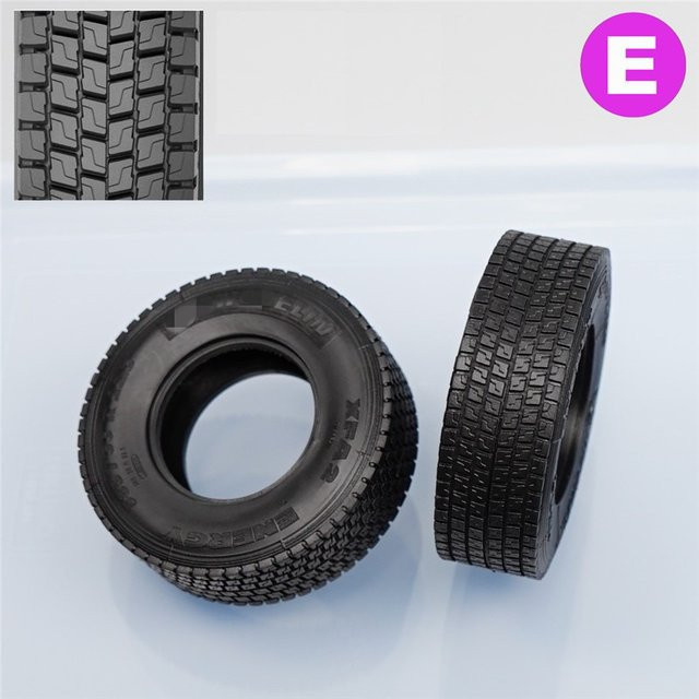 Tamiya RC Reifen, Gummi, 2-teiliges Set, 1:14, Zubehör - Bild 1