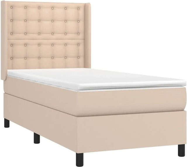 vidaXL Hybrid-Boxspringbett mit Taschenfederkern in Braun, B/T: 100 x 200 cm - Bild 1