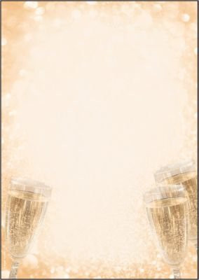 Sigel Motivpapier Champagne in Beige mit Sektglas-Motiv, A4, 90 g/m², 100 Blatt - Bild 1