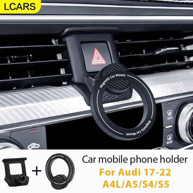 LCARS Magnetische Auto-Handyhalterung für Lüftungsschlitze in Schwarz, verstellbare Navigationshalterung passend für Audi A4L A5 S4 S5 Modelle 2017-2022 - Bild 1
