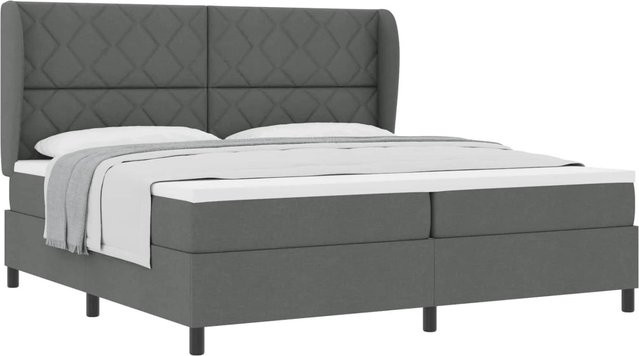 vidaXL Boxspringbett mit Matratze in Grau, modern und gepolstert, B/T/H: 200 x 200 x 128 cm - Bild 1