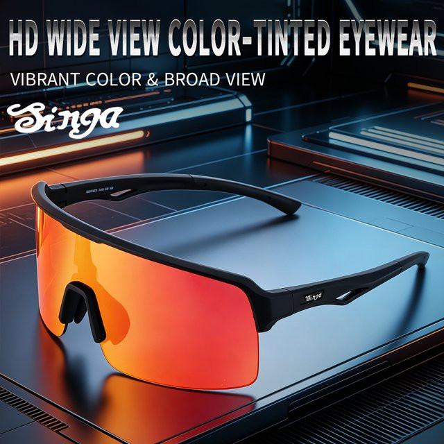 Singa Sportsonnenbrille, Vollrand, Schwarz, Unisex, polarisiert - Bild 1