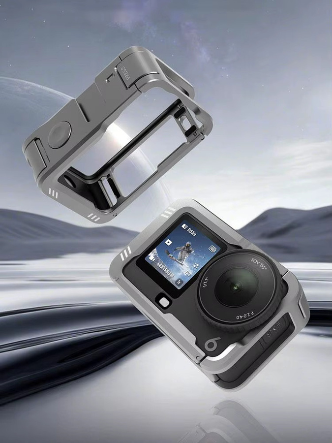 DJI Osmo Action 6 Metall-Erweiterungshalterung aus Aluminiumlegierung in Grau für Rundumschutz und Kamerazubehör - Bild 7