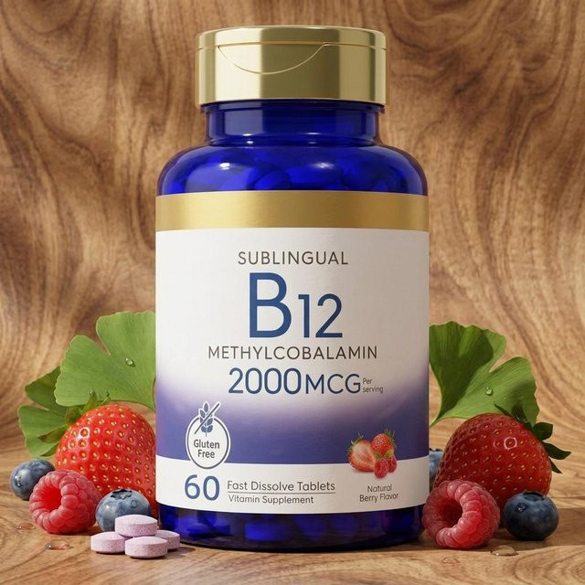 NaturaRemedy Vitamin B12 Methylcobalamin Tabletten, Beeren Geschmack, 60 Stück - Bild 1