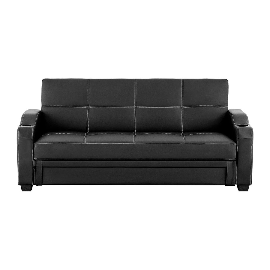Vente-unique Schlafsofa Mirella in Schwarz mit Kunstlederbezug und Schlaffunktion - Bild 2