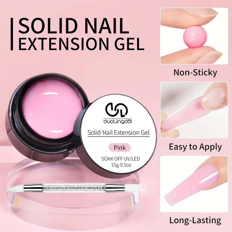 DUOLINGDAI Solid Builder Gel Set, Weiß, Rosa, Nude, Klar, 3 Stück - Bild 1