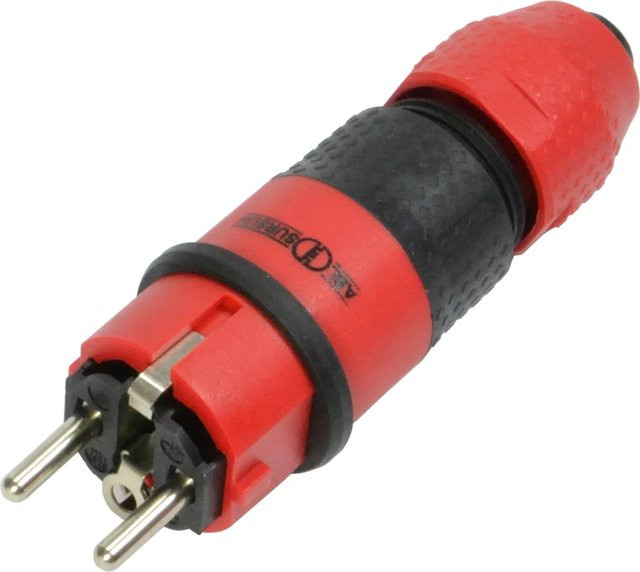 ABL Sursum Schutzkontakt Stecker in Rot und Schwarz aus Kunststoff - Bild 1