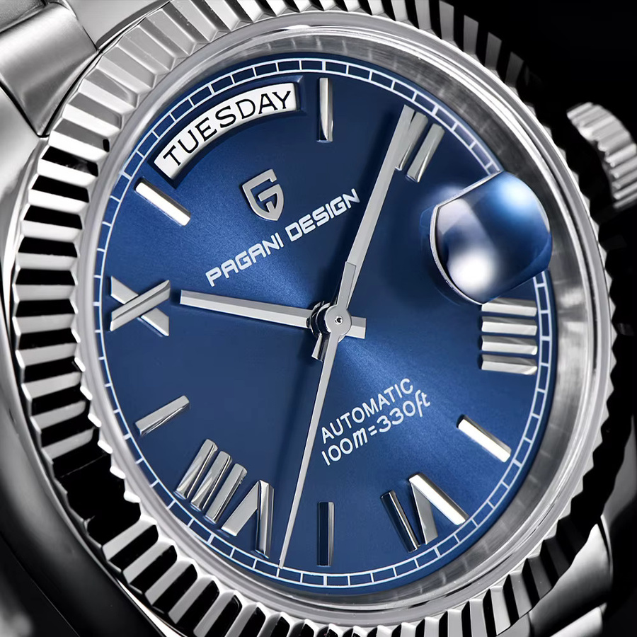 PAGANI DESIGN Armbanduhr Automatik, Edelstahl, Blau, Herren - Bild 5