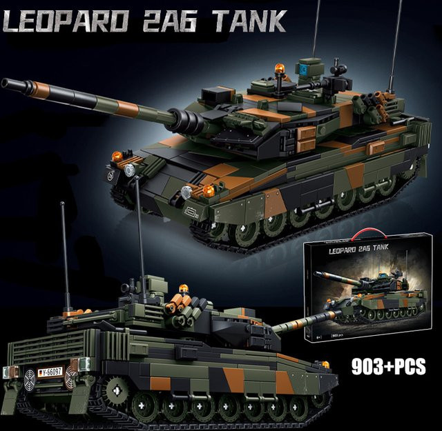BXA Leopard 2A6 Armee Kampfpanzer, Bausteine, mit Soldaten, ab 6 Jahren - Bild 1
