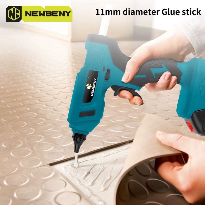 NewBeny Elektrische Heißklebepistole mit 10 Klebesticks, Tragbares Akku-Reparaturwerkzeug für Makita-Akkus, Blau - Bild 5