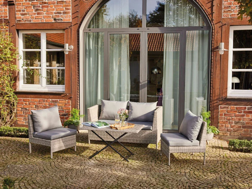 GARDAMO Vigo Lounge Set, 4-teilig, grau, aus Kunststoffgeflecht und Stahl mit Polyesterpolstern - Bild 2