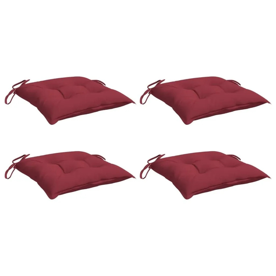 vidaXL Stuhlkissen 4er Set Rot aus wasserabweisendem Polyester B/B/H: 40 x 40 x 7 cm - Bild 2