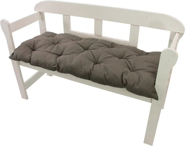 NYVI Bankauflage für Gartenbänke in Grau, gesteppt, Breite: 110 cm, Tiefe: 45 cm - Bild 1