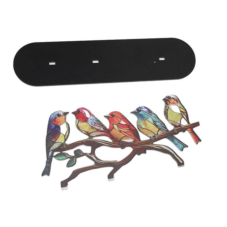 Tooarts Vögel auf Zweig Ornamente aus Acryl in Bunt als flache Tierstatue zur Schreibtischdekoration - Bild 4