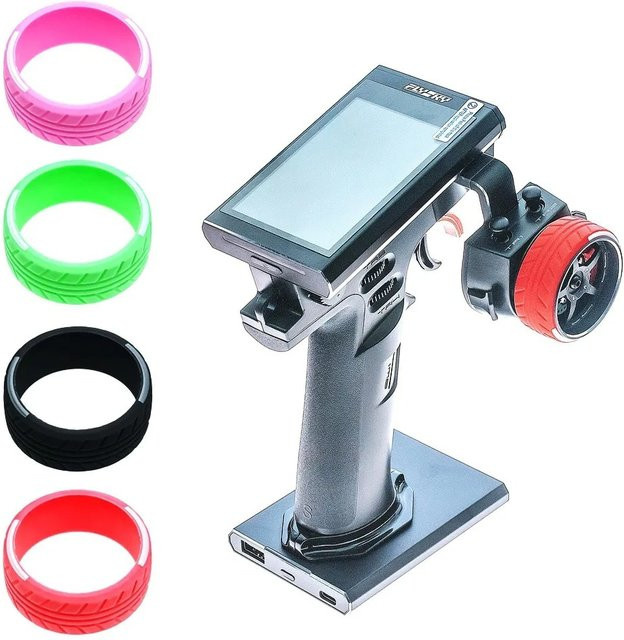 Silikon-Radabdeckung für RC-Sender in Grün – universeller Anti-Rutsch-Griff für Futaba NB4/7PX, Traxxas TQi und Sanwa - Bild 1