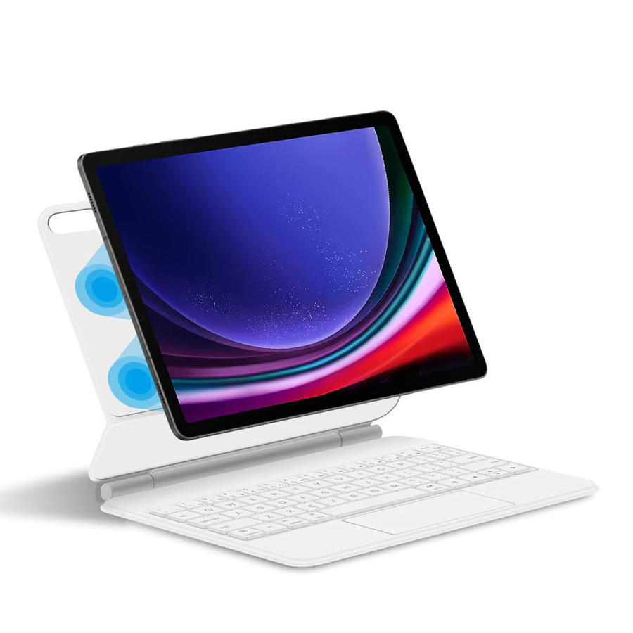 AJIUYU Magnetische Tastaturhülle mit Touchpad und Hintergrundbeleuchtung für Samsung Galaxy Tab S7 S8 S9 S10 S9 FE S10 FE 10,9 Zoll in Schwarz oder Weiß - Bild 3