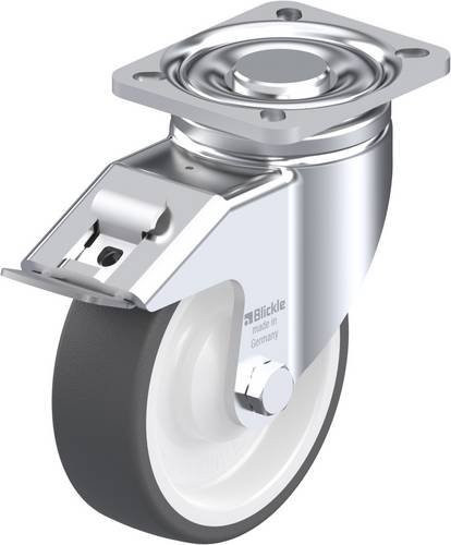Blickle Lenkrolle LH-POTH 125K-1-FI mit Feststeller, Rad-Durchmesser: 125 mm, Tragfähigkeit: 350 kg, verzinkter Stahl - Bild 1