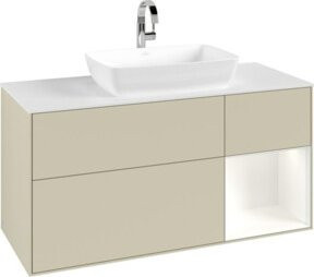 V&B Waschtischunterschrank Finion in Weiß und Grau lackiert, Breite: 120 cm, Tiefe: 50,1 cm, Höhe: 50,1 cm - Bild 1