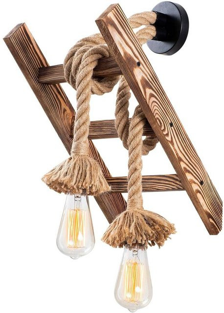 Opviq Wandleuchte Erebos aus Naturholz, Hainbuche, E27, B/H/T: 26 x 45 x 26 cm - Bild 1