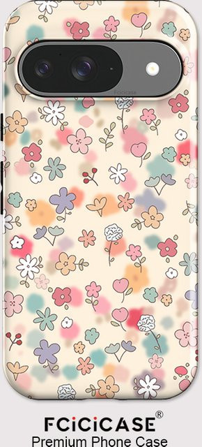 Fcicicase Dual Layer Matte Handyhülle mit niedlichem Blumenmuster für Google Pixel 9, Multicolor - Bild 1