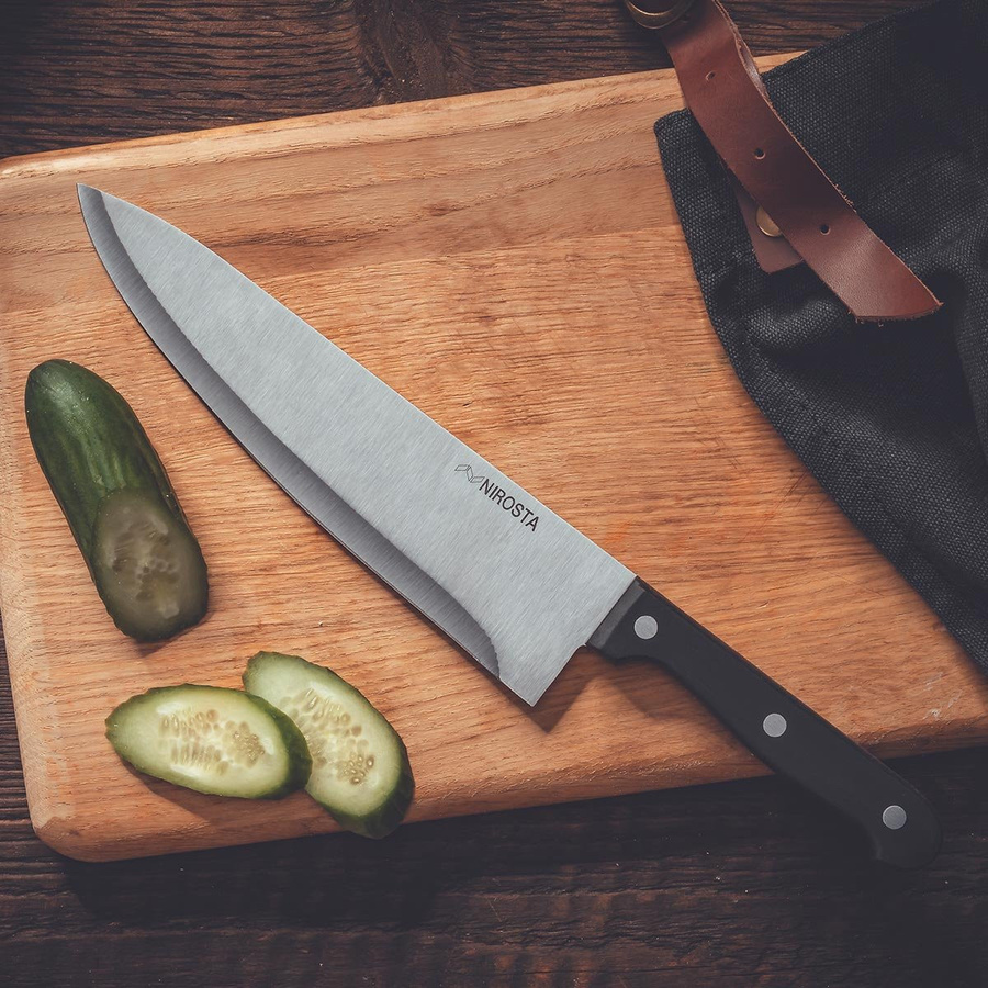 Nirosta Kochmesser Mega aus Edelstahl in Silber mit 20 cm Klinge - Bild 2
