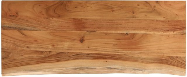 Rechteckige Tischplatte aus massivem Akazienholz von VD Home Furnishing in Braun mit natürlicher Kante, B/T/H: 110 x 40 x 3,8 cm - Bild 1