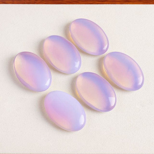 Runyangshi Rosa Opal Palm Kristall Polierte Edelstein-Palme als Reiki Energie Stein Ornament in Pink - Bild 1