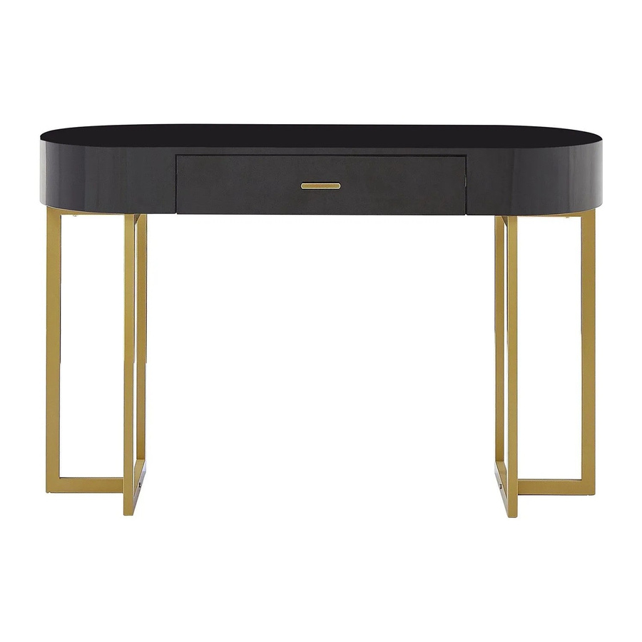 Vente-unique Konsolenschreibtisch Toreli in Schwarz und Goldfarben mit Breite: 120 cm - Bild 2