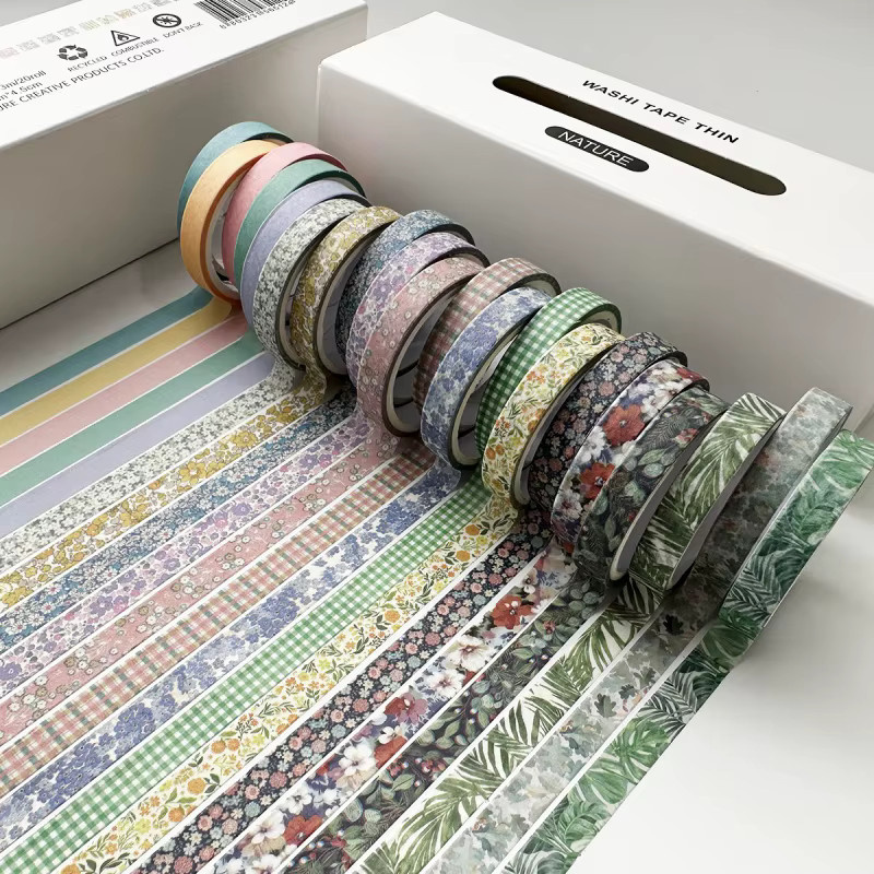 20 Rollen Washi Tape Set im Vintage-Design für Scrapbooking, DIY und Dekoration, Mehrfarbig - Bild 1