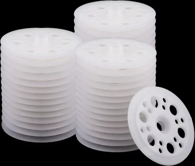ZENHOSIT Flache Kunststoff-Unterlegscheiben aus Nylon in Weiß, Durchmesser: 45 mm, Dicke: 4,5 mm - Bild 1